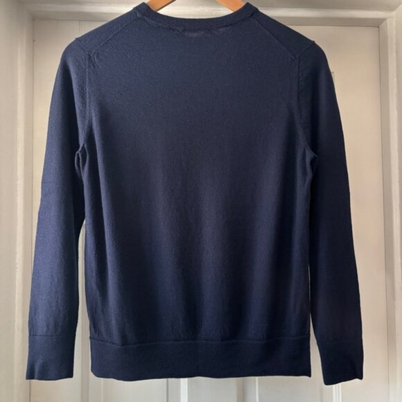 Jenni Kayne Sweater Hudson Crewneck 100% Merino Wool Navy Blue Size M - Picture 8 of 14